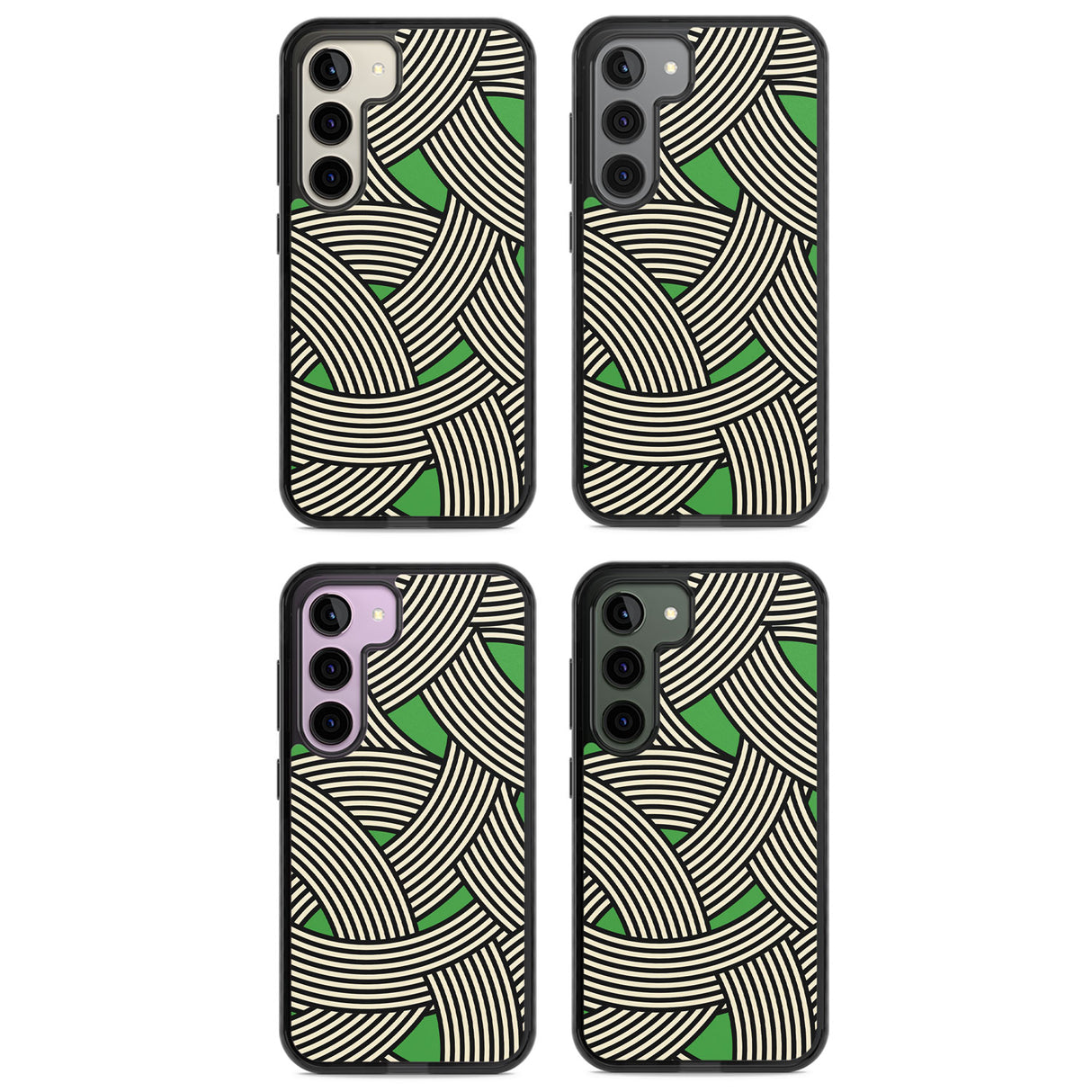 Green Optic Waves Impact Phone Case for Samsung Galaxy S24, Samsung Galaxy S23, Samsung Galaxy S22