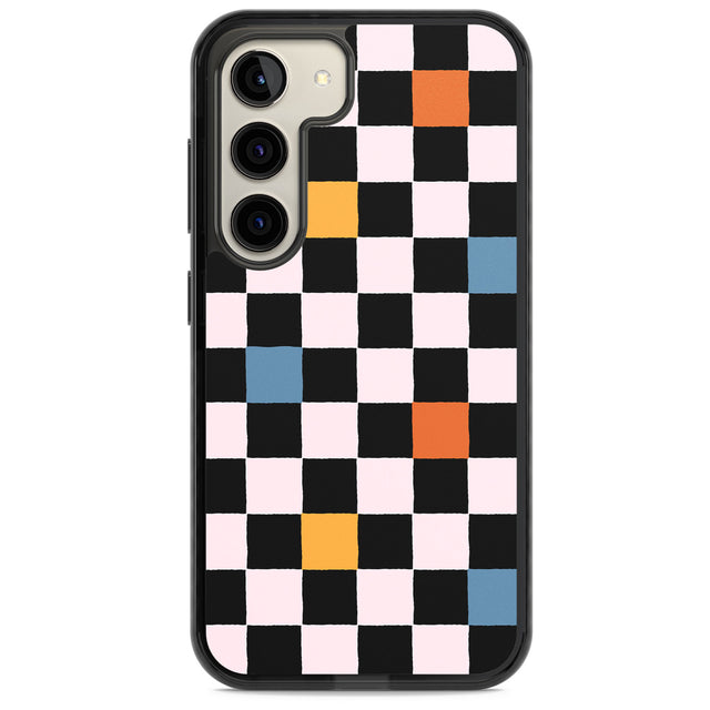 Vibrant Retro Checkered Impact Phone Case for Samsung Galaxy S24, Samsung Galaxy S23, Samsung Galaxy S22