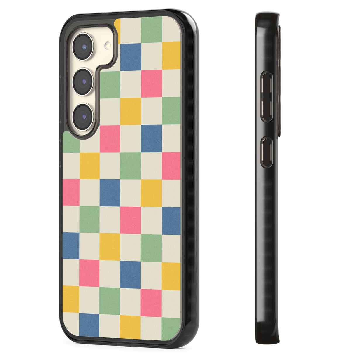 Pastel Multicolor Checkered Impact Phone Case for Samsung Galaxy S24, Samsung Galaxy S23, Samsung Galaxy S22