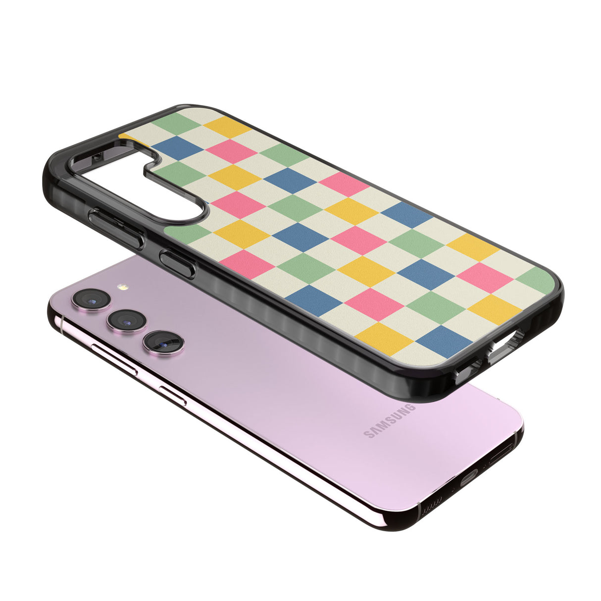 Pastel Multicolor Checkered Impact Phone Case for Samsung Galaxy S24, Samsung Galaxy S23, Samsung Galaxy S22