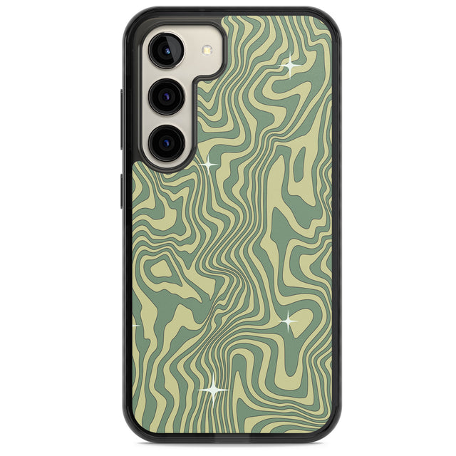 Green Abstract Wave Impact Phone Case for Samsung Galaxy S24, Samsung Galaxy S23, Samsung Galaxy S22