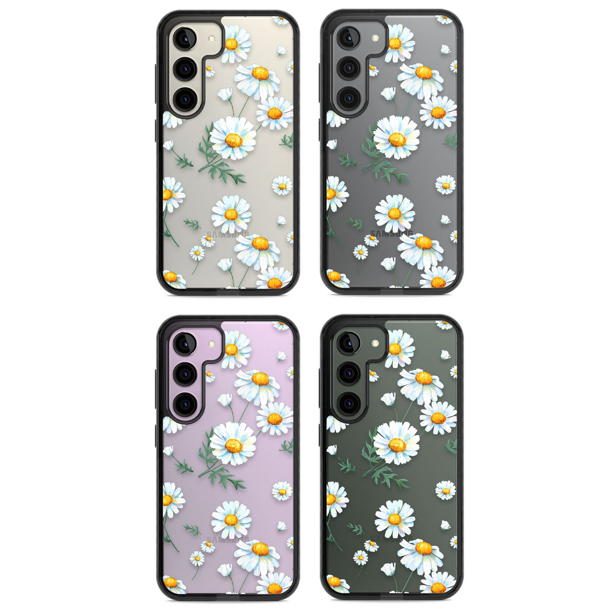 Vintage Painted Daisies Impact Phone Case for Samsung Galaxy S24, Samsung Galaxy S23, Samsung Galaxy S22