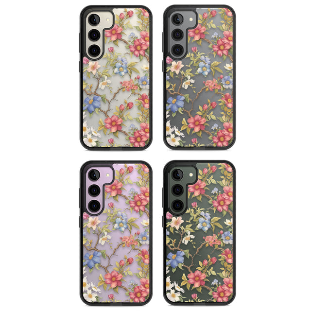 Vintage Vines & Flowers Impact Phone Case for Samsung Galaxy S24, Samsung Galaxy S23, Samsung Galaxy S22