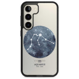 Aquarius Zodiac Transparent Design - Blue Phone Case Samsung S22 / Black Impact Case,Samsung S23 / Black Impact Case Blanc Space