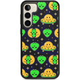 Alien Head Pattern Phone Case Samsung S22 Plus / Black Impact Case,Samsung S23 Plus / Black Impact Case Blanc Space