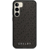 Personalised Minimal Lettering Dark Leopard Custom Phone Case Samsung S22 Plus / Black Impact Case,Samsung S23 Plus / Black Impact Case Blanc Space