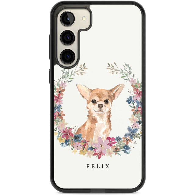 Personalised Chihuahua - Watercolour Dog Portrait Custom Phone Case Samsung S22 Plus / Black Impact Case,Samsung S23 Plus / Black Impact Case Blanc Space