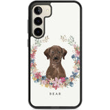 Personalised Chocolate Lab - Watercolour Dog Portrait Custom Phone Case Samsung S22 Plus / Black Impact Case,Samsung S23 Plus / Black Impact Case Blanc Space