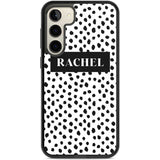 Personalised Black Bar & Dots Custom Phone Case Samsung S22 Plus / Black Impact Case,Samsung S23 Plus / Black Impact Case Blanc Space