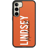 Personalised Bold Name: Orange Custom Phone Case Samsung S22 Plus / Black Impact Case,Samsung S23 Plus / Black Impact Case Blanc Space