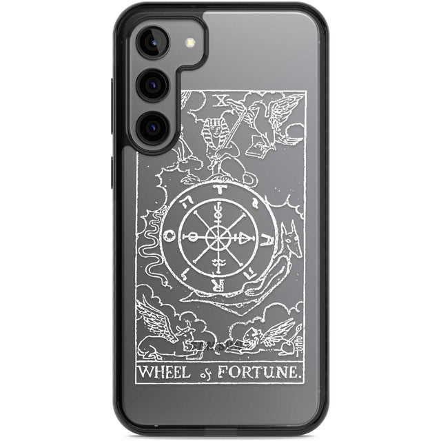 Personalised Wheel of Fortune Tarot Card - White Transparent Custom Phone Case Samsung S22 Plus / Black Impact Case,Samsung S23 Plus / Black Impact Case Blanc Space