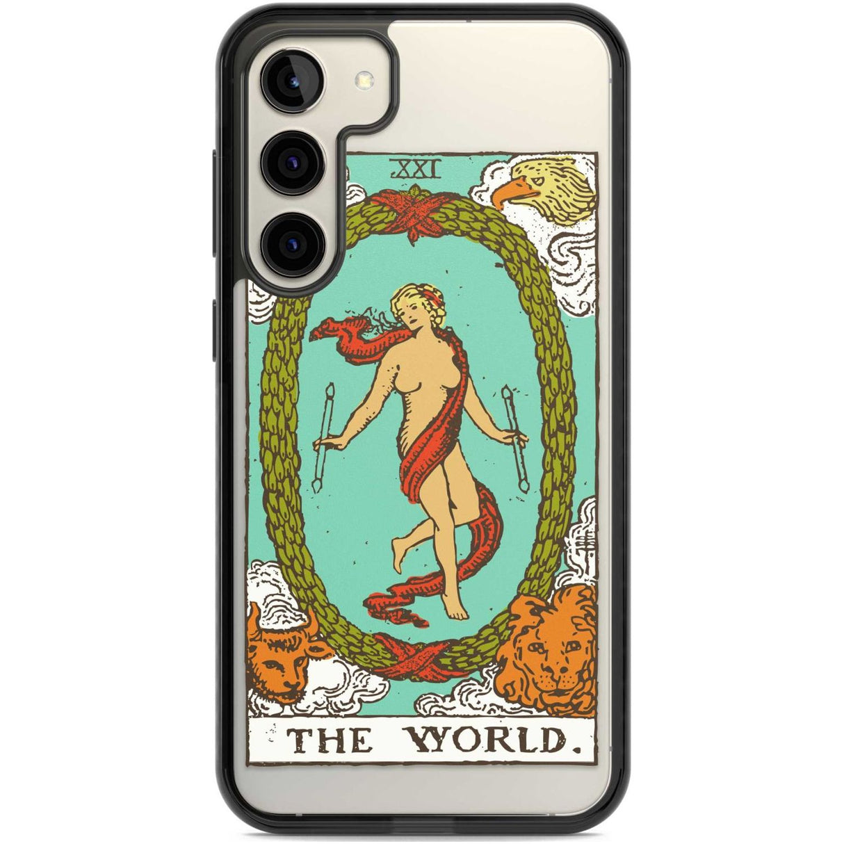 Personalised The World Tarot Card - Colour Custom Phone Case Samsung S22 Plus / Black Impact Case,Samsung S23 Plus / Black Impact Case Blanc Space