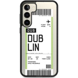 Personalised Dublin Boarding Pass Custom Phone Case Samsung S22 Plus / Black Impact Case,Samsung S23 Plus / Black Impact Case Blanc Space