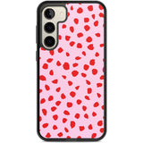 Red on Pink Dalmatian Polka Dot Spots