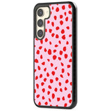 Red on Pink Dalmatian Polka Dot Spots