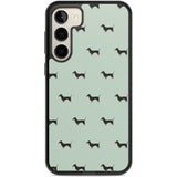 Dachshund Dog Pattern Phone Case Samsung S22 Plus / Black Impact Case,Samsung S23 Plus / Black Impact Case Blanc Space