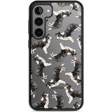 Border Collie Watercolour Dog Pattern Phone Case Samsung S22 Plus / Black Impact Case,Samsung S23 Plus / Black Impact Case Blanc Space