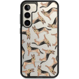 German Shepherd Watercolour Dog Pattern Phone Case Samsung S22 Plus / Black Impact Case,Samsung S23 Plus / Black Impact Case Blanc Space