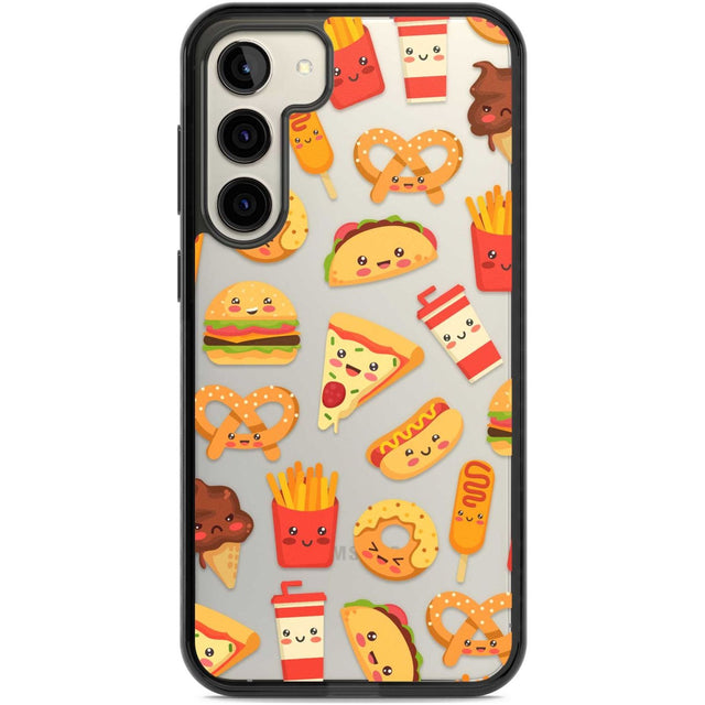 Fast Food Patterns Kawaii Fast Food Mix Phone Case Samsung S22 Plus / Black Impact Case,Samsung S23 Plus / Black Impact Case Blanc Space