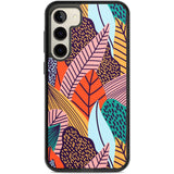 Abstract Leaves Phone Case Samsung S22 Plus / Black Impact Case,Samsung S23 Plus / Black Impact Case Blanc Space