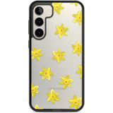 Daffodils Transparent Pattern Phone Case Samsung S22 Plus / Black Impact Case,Samsung S23 Plus / Black Impact Case Blanc Space