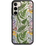 Busy Floral and Fern Design Phone Case Samsung S22 Plus / Black Impact Case,Samsung S23 Plus / Black Impact Case Blanc Space