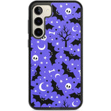 Bats n' Bones Pattern Phone Case Samsung S22 Plus / Black Impact Case,Samsung S23 Plus / Black Impact Case Blanc Space