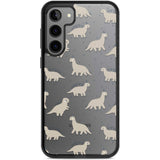 Adorable Dinosaurs Pattern (Clear) Phone Case Samsung S22 Plus / Black Impact Case,Samsung S23 Plus / Black Impact Case Blanc Space