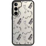 Eyelash Makeup Pattern Phone Case Samsung S22 Plus / Black Impact Case,Samsung S23 Plus / Black Impact Case Blanc Space