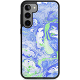 Dark Blue & Green Marbled Paper Pattern Phone Case Samsung S22 Plus / Black Impact Case,Samsung S23 Plus / Black Impact Case Blanc Space