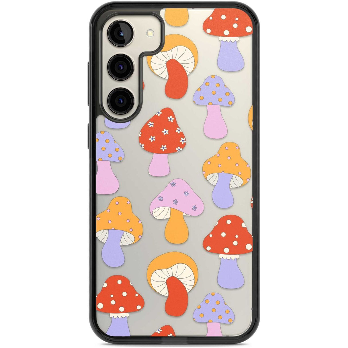 Happy Shrooms Phone Case Samsung S22 Plus / Black Impact Case,Samsung S23 Plus / Black Impact Case Blanc Space