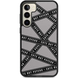 Caution Tape Phrases Cute But Psycho Phone Case Samsung S22 Plus / Black Impact Case,Samsung S23 Plus / Black Impact Case Blanc Space