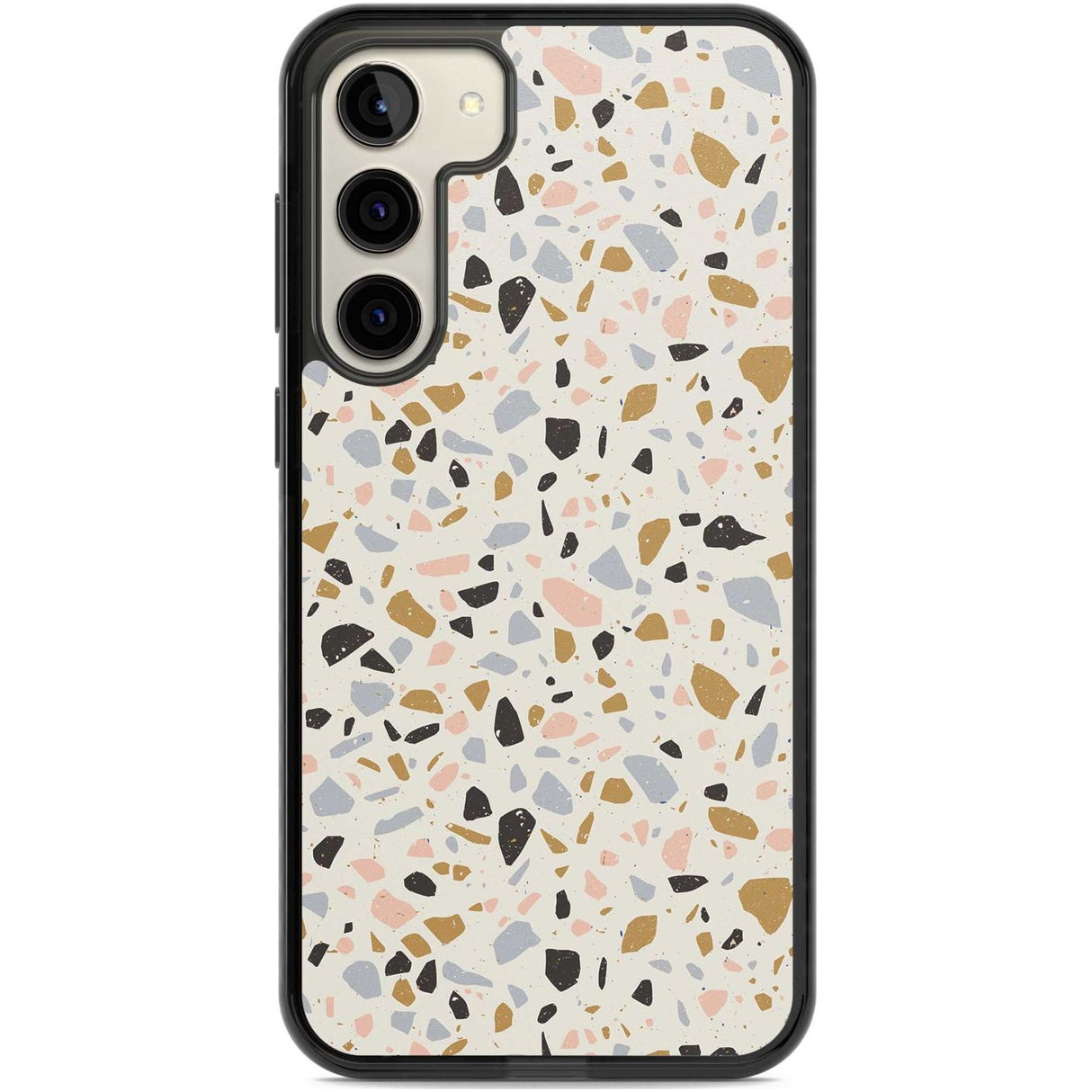 Pale Pink, Blue, & Mocha Terrazzo Pattern Phone Case Samsung S22 Plus / Black Impact Case,Samsung S23 Plus / Black Impact Case Blanc Space