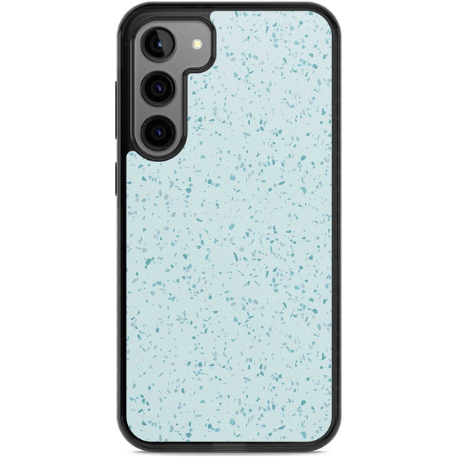 Light Blue Terrazzo Pattern Phone Case Samsung S22 Plus / Black Impact Case,Samsung S23 Plus / Black Impact Case Blanc Space