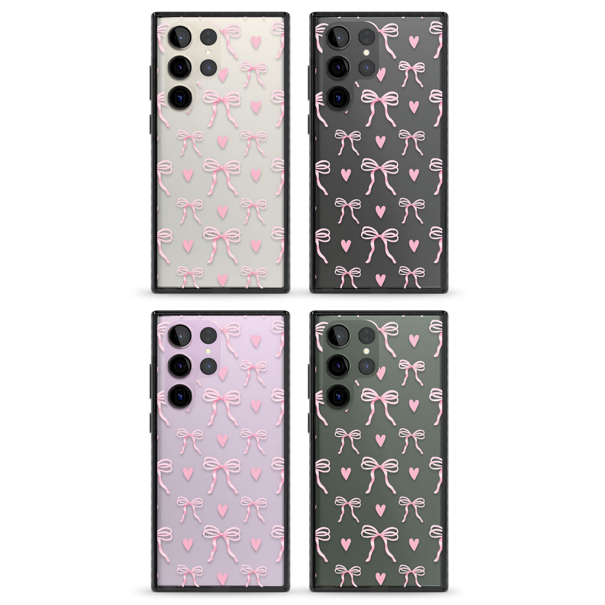 Pink Bows & Hearts Impact Phone Case for Samsung Galaxy S24 Ultra , Samsung Galaxy S23 Ultra, Samsung Galaxy S22 Ultra