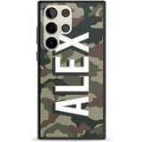 Personalised Classic Green Camo Custom Phone Case Samsung S22 Ultra / Black Impact Case,Samsung S23 Ultra / Black Impact Case Blanc Space