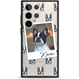 Personalised French Bulldog, Black & White - Dog Photo Custom Phone Case Samsung S22 Ultra / Black Impact Case,Samsung S23 Ultra / Black Impact Case Blanc Space