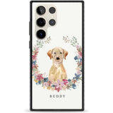 Personalised Yellow Labrador Retriever Dog Portrait Custom Phone Case Samsung S22 Ultra / Black Impact Case,Samsung S23 Ultra / Black Impact Case Blanc Space