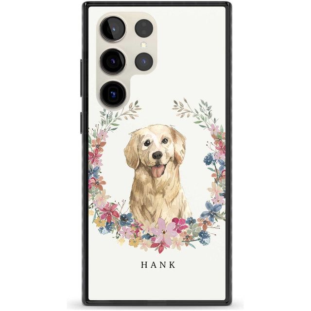 Personalised Golden Retriever - Watercolour Dog Portrait Custom Phone Case Samsung S22 Ultra / Black Impact Case,Samsung S23 Ultra / Black Impact Case Blanc Space