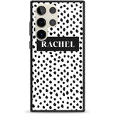 Personalised Black Bar & Dots Custom Phone Case Samsung S22 Ultra / Black Impact Case,Samsung S23 Ultra / Black Impact Case Blanc Space