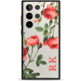 Personalised Clear Vintage Floral Pink Roses Custom Phone Case Samsung S22 Ultra / Black Impact Case,Samsung S23 Ultra / Black Impact Case Blanc Space