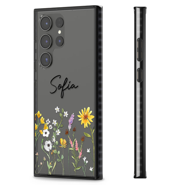 Personalised April Wildfowers Impact Phone Case for Samsung Galaxy S24 Ultra , Samsung Galaxy S23 Ultra, Samsung Galaxy S22 Ultra