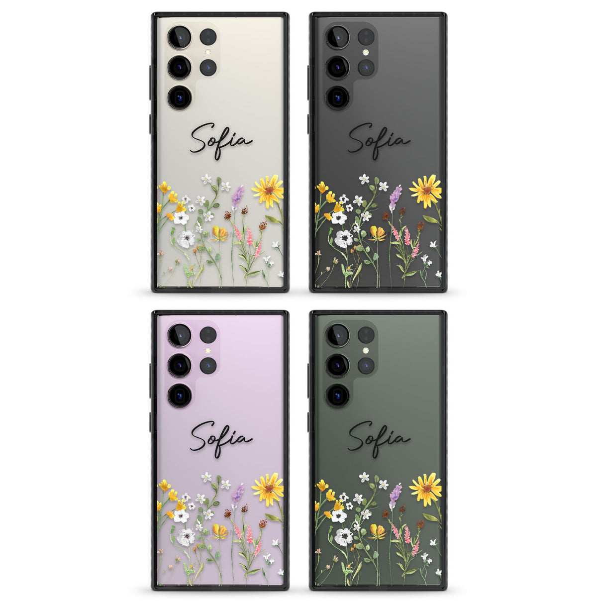 Personalised April Wildfowers Impact Phone Case for Samsung Galaxy S24 Ultra , Samsung Galaxy S23 Ultra, Samsung Galaxy S22 Ultra