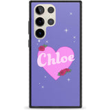 Personalised Glamorous Love Heart Custom Phone Case Samsung S22 Ultra / Black Impact Case,Samsung S23 Ultra / Black Impact Case Blanc Space