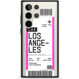 Personalised Los Angeles Boarding Pass Custom Phone Case Samsung S22 Ultra / Black Impact Case,Samsung S23 Ultra / Black Impact Case Blanc Space