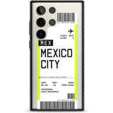 Personalised Mexico City Boarding Pass Custom Phone Case Samsung S22 Ultra / Black Impact Case,Samsung S23 Ultra / Black Impact Case Blanc Space