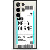 Personalised Melbourne Boarding Pass Custom Phone Case Samsung S22 Ultra / Black Impact Case,Samsung S23 Ultra / Black Impact Case Blanc Space