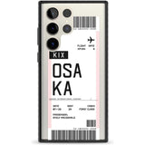 Personalised Osaka Boarding Pass Custom Phone Case Samsung S22 Ultra / Black Impact Case,Samsung S23 Ultra / Black Impact Case Blanc Space