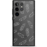 Clear Botanical Designs: Palm Leaves Phone Case Samsung S22 Ultra / Black Impact Case,Samsung S23 Ultra / Black Impact Case Blanc Space