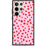 Red on Pink Dalmatian Polka Dot Spots